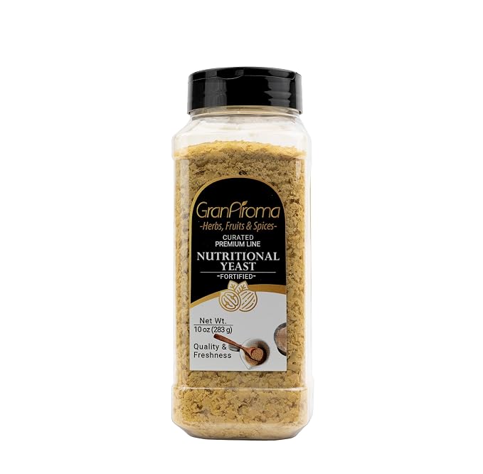 GranAroma Nutritional Yeast, Perfect for Popcorn, Pasta, Salads & Vegan Cheese (10 Ounce)