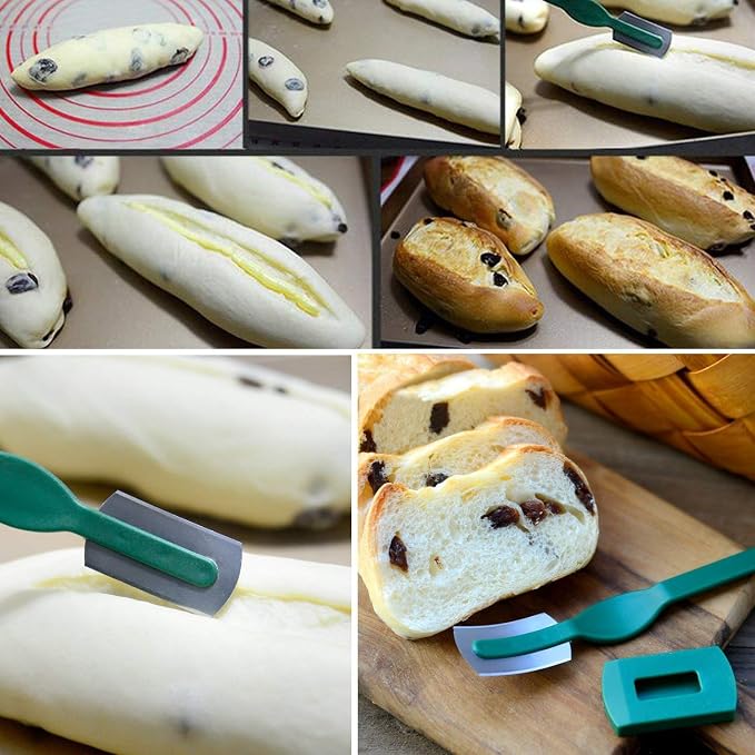 O'CREME Baker's Bread Lame Dough Scoring Tool Fixed Blade and Protective Cover - Homemade Professional Sourdough, Baguettes and French Bread