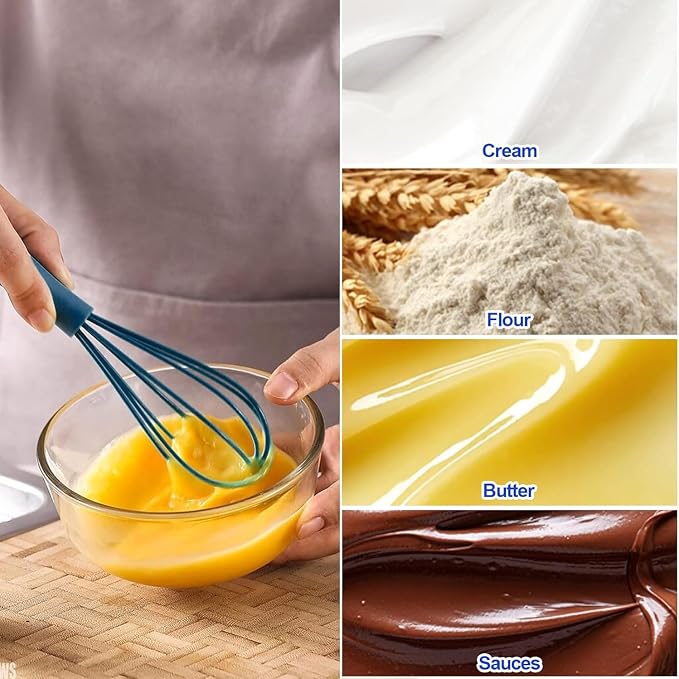 Silicone Whisk,6.7in,Set of 12 | Non Scratch,Balloon Egg Beater,Blending,Whisking,Beating