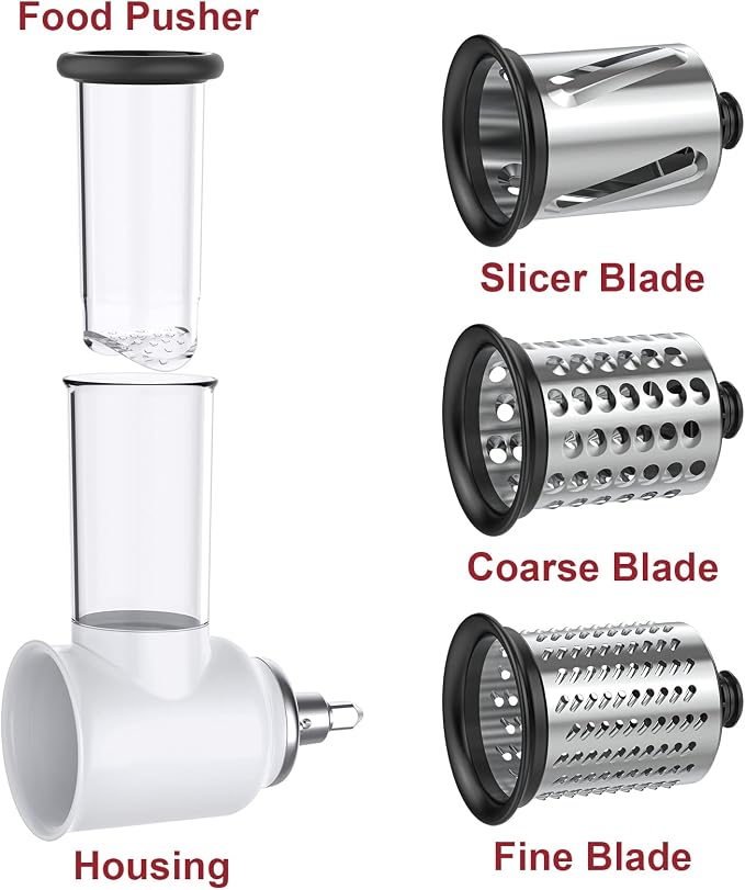 Slicer Shredder Attachment for KitchenAid Stand Mixers, Vegetable Cheese Grater Salad Maker Food Slicers Accessories for Kitchenaid, Easy Clean Dishwasher Safe Cheese Shredder by Gvode