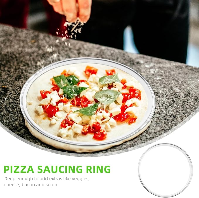 DOITOOL 7 Inch Cookie Cutter Round Cake Ring Stainless Steel Pizza Saucing Ring Large Biscuit Mold Pastry Tool for Baking Doughnut Cutting Mousse Dessert Making