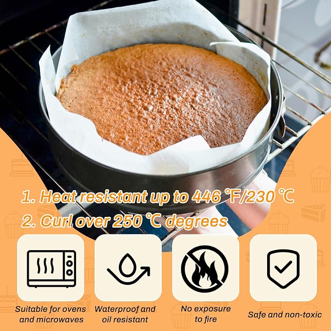 Baking Parchment Paper Side Liners 2.95 in*196.8 ft Cake Pan Side Liner for Round Cake Pans Roll Parchment Paper Strips for Bakeware Sheet Tray,Oven & Microwave Safe (2.95 in*196.8 ft)