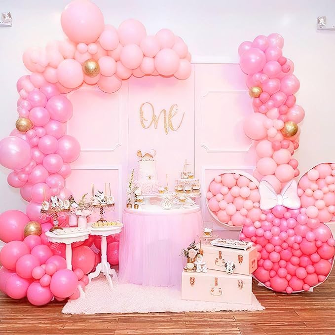 PartyWoo Light Pink Balloons 100pcs 12 Inch Pastel Pale Baby Pink Balloons for Baby Shower Gender Reveal Wedding Princess Butterfly Bachelorette Bridal Shower Birthday Party Decorations Pink-Y48