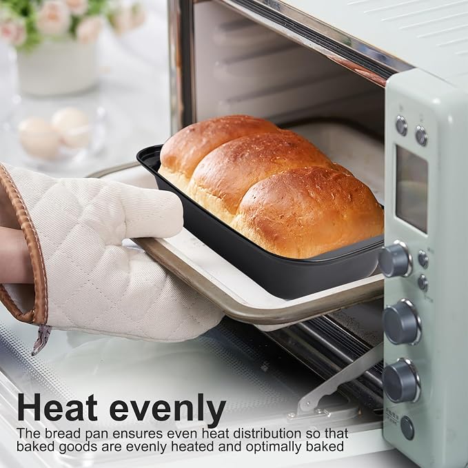 2 Pcs Loaf Bread Pans for Homemade Breads, 2 LB Nonstick Loaf Baking Pans, Carbon Steel for Cakes Sandwich Toast Brownies Sourdough Bread Pan Baking Supplies, with Dough Scraper