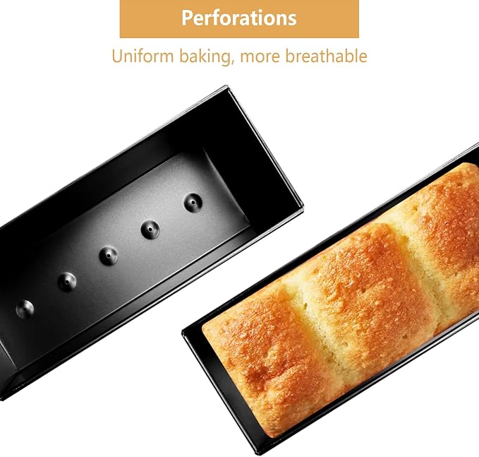 UgyDuky Pullman Loaf Pan with Lid Aluminum Steel Commercial Grade Non Stick Bread Pan with Lid 10x3.93x4.4 Inch