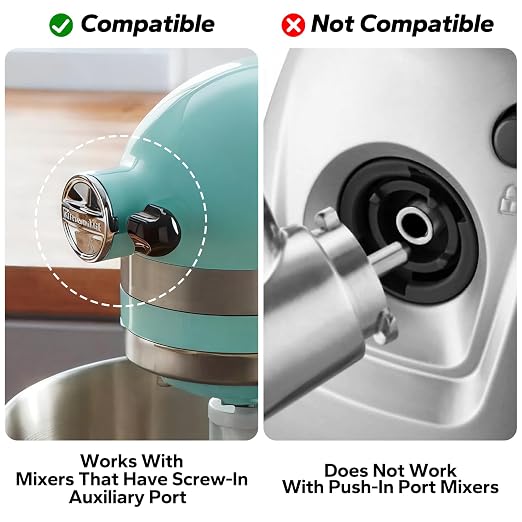 SelfTek 2 Pack Mess-Free Flour Funnel for Kitchen aid Mixer - for Artisan Ksm150 4.5-5 Tilt-Head Models, Fu-nnel Attachment with Scraper for kitchenaid Stand Mixer, Easy-Pour (2 Funnel & 2 Scraper)