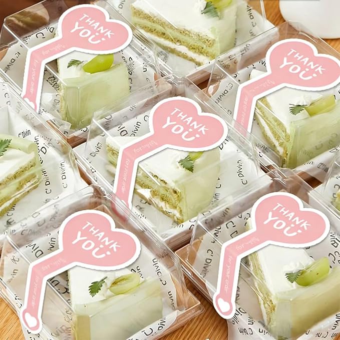 300pcs Pink Handmade Food Baking Label Stickers for Baked Goods Packaging (StyleE)