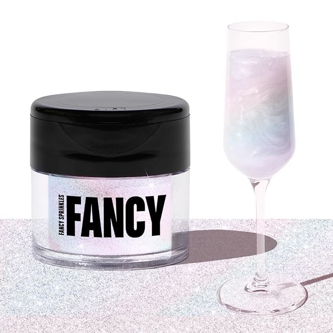 Fancy Sprinkles Moonstone Iridescent Edible Glitter | Luster Dust for Drinks, Cocktails & Cake Decorating | Vegan, Gluten Free, Non-GMO | Made in USA | 4gm