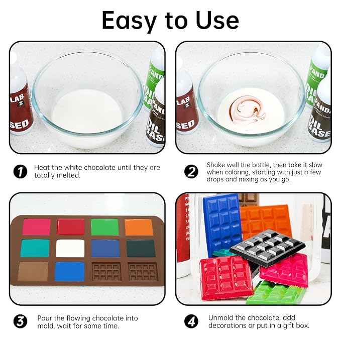 White Oil Based Food Coloring for Chocolate, Candy Melts, Donuts, Strawberries, Frosting, Cake, Professional Edible Dye for Baking - 80 Milliliters 2.7 Fl.Oz