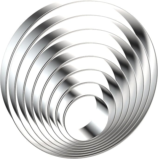 Circle Round Cookie Cutter Set 8-Piece 1.5" to 5" by QAAQS