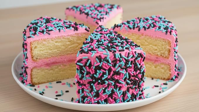 NCS Pink, Black & Light Teal Jimmies Edible Sprinkles – Cupcake, Cake & Cookie Decorations, 7 oz