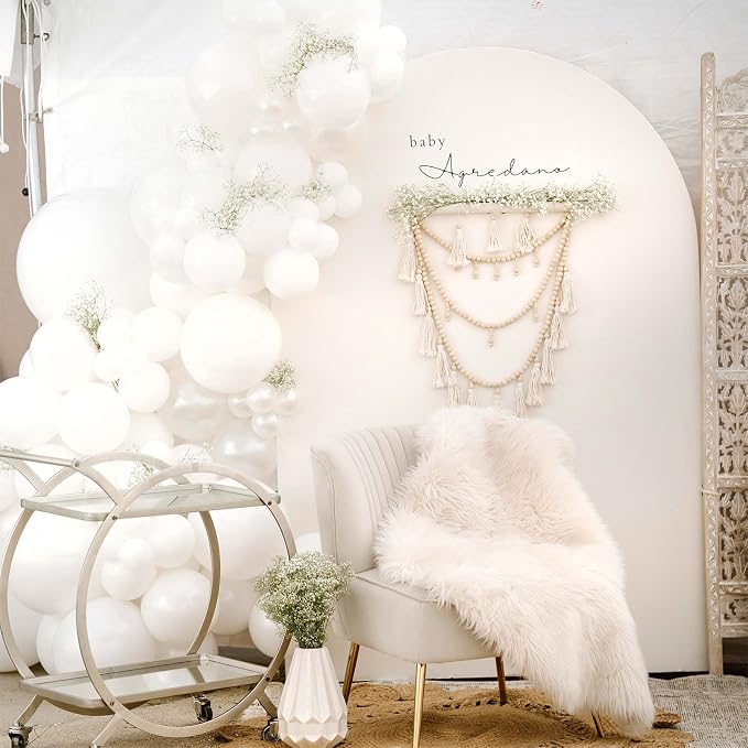 Voircoloria 130pcs White Balloons Different Sizes 18" 12" 10" 5" Party Latex Balloons for Birthday Baby Shower Graduation Wedding Anniversary Party Decorations