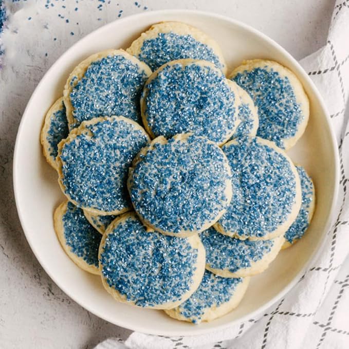 Olive & Vine Blue Sanding Sugar, Sweet Finish, For Baking & Decorating, Rich Tradition, Authentic Taste, For Global Recipes (3.84 Ounce)