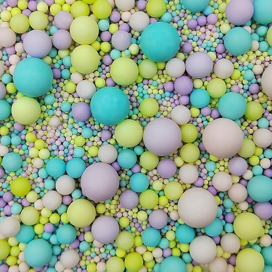 Edible Pearl Sugar Sprinkles Macaron Candy Mixing Size Baking, Edible Pastel Pearl Sprinkles for Cake Decorating Celebrations Wedding Valentines Easter Halloween Christmas Supplies 120g/ 4.23oz