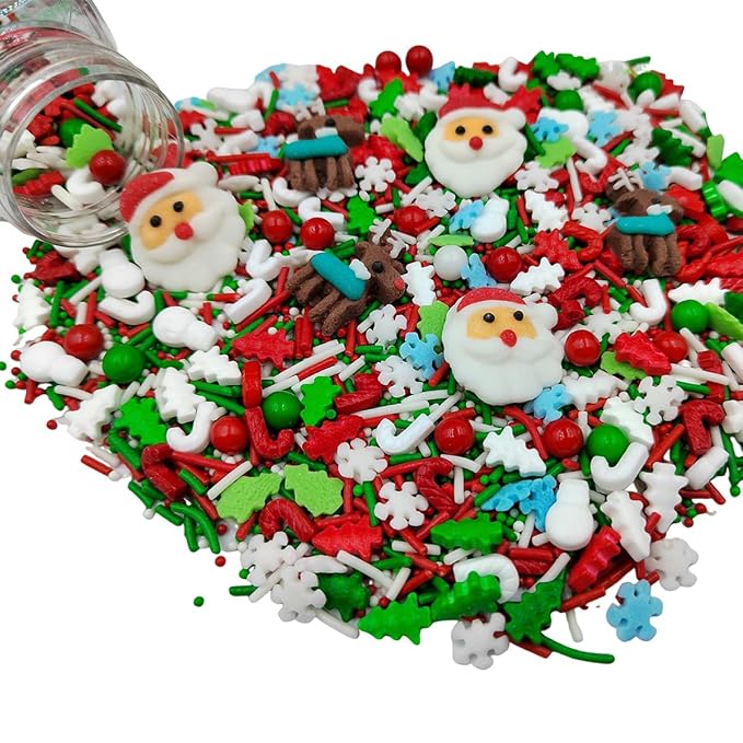 EPHVODI Christmas Sprinkles Edible Santa Claus and Christmas Reindeer Sprinkles for Cookie Decorating Holiday Baking Cupcake Cake Toppers Decoratings Supplies