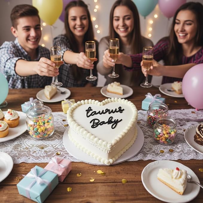 Taurus Cake Topper – Zodiac Birthday Decoration for Taurus Season, Horoscope Party Supplies for Baby or Adult Birthday (Taurus baby)