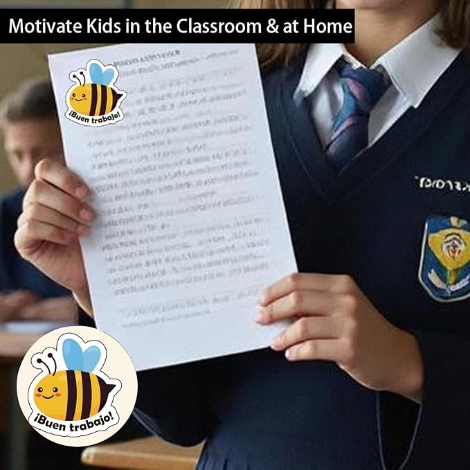 Reward Stickers - Spanish Classroom Essentials with Buen Trabajo Labels for Student Motivation & Fun