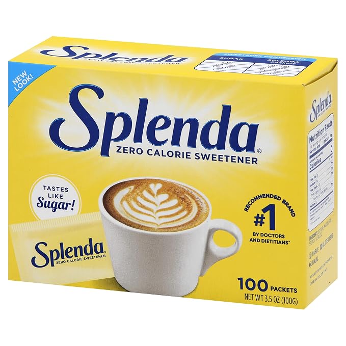 SPLENDA Zero Calorie Sweetener, 100 Count (Pack of 2)