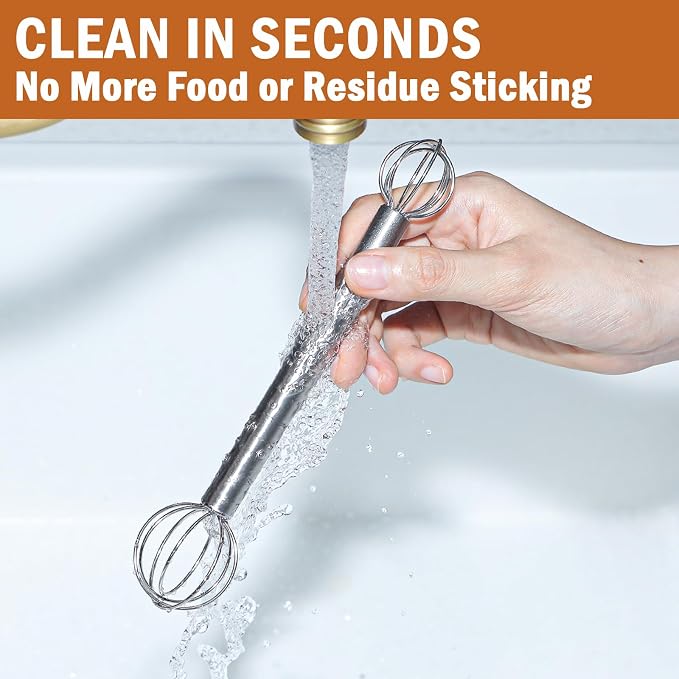 Stainless Steel Measuring Whisk, Double-Ended Whisk with 15ml & 30ml for Precise Mixing, Miso, Sauces & Batter, 2 Pack