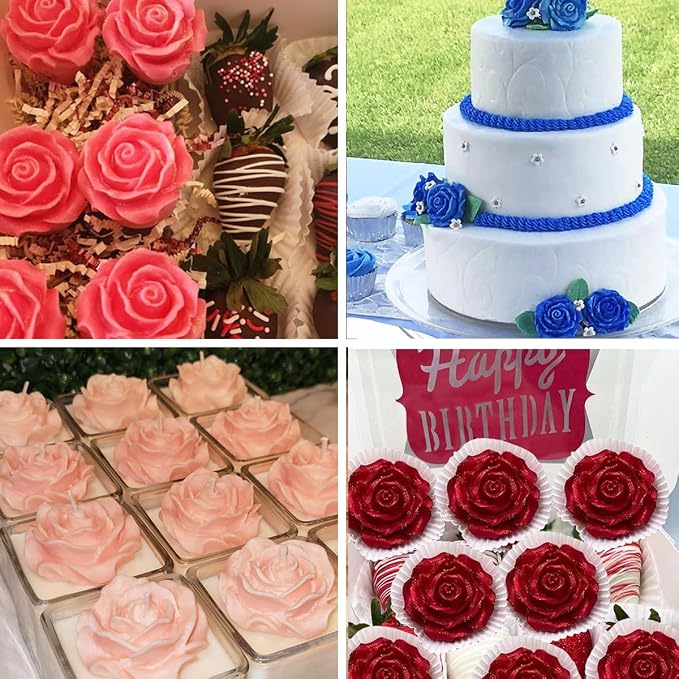 2PCS Rose Flowers Silicone Molds Cake Chocolate Mold Wedding Cake Decorating Tools Fondant Sugarcraft Cake Molds