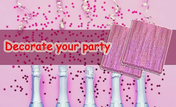 Mini Skater 4" Metallic Twist Ties Foil Bread Ties for Packaging Bakery Candy Goodies Cookies Gift Cellophane Treat Bags Christmas Wedding Party Favor Supplies,500Pcs (Pink)