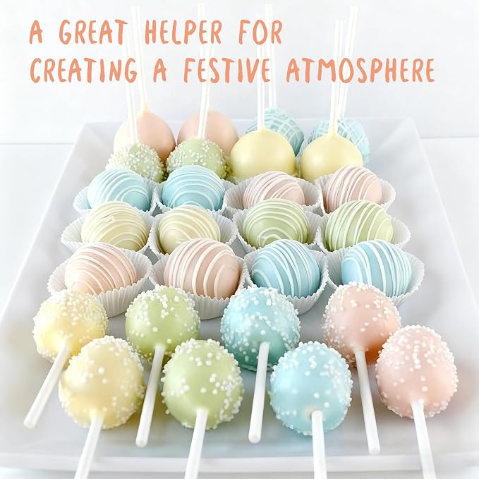 Cake Pop Mold 2-in-1 Set, 3D Sphere & Circle Maker with Cutter and Pusher, for Home Baking, Birthday Parties, Wedding Desserts (Lollipop)