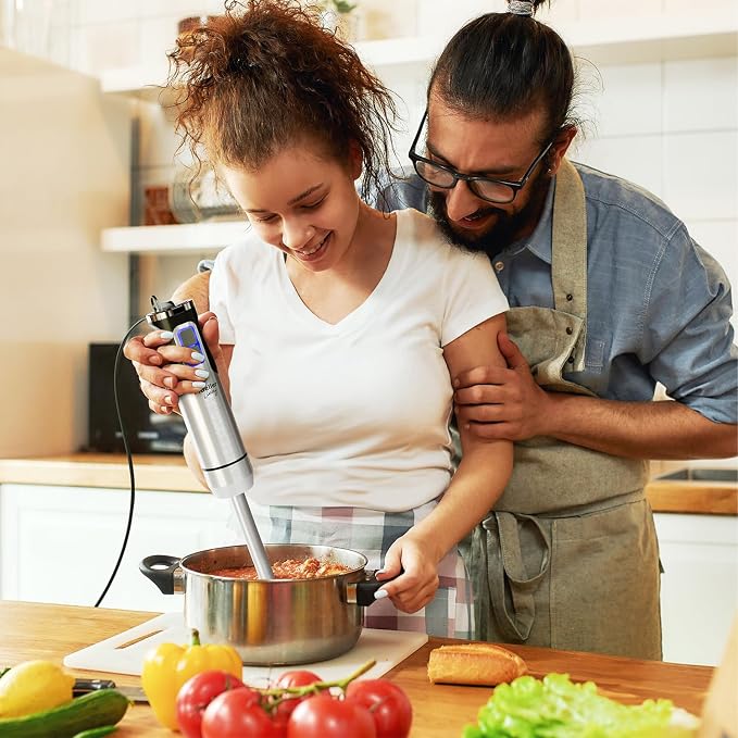 Mueller Immersion Blender Handheld - 8 Speed Stainless Steel Electric Hand Blender, Emulsion Blender Stick Kitchen Gadget with Turbo Mode