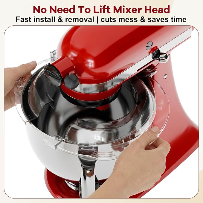 Pouring Shield for KitchenAid Tilt Head 4.5-5QT Stainless Steel Bowls Only, Upgraded Foldable Splash Guard Stand Mixer Accessories, kitchen aid Accessories and Attachments (Gray)
