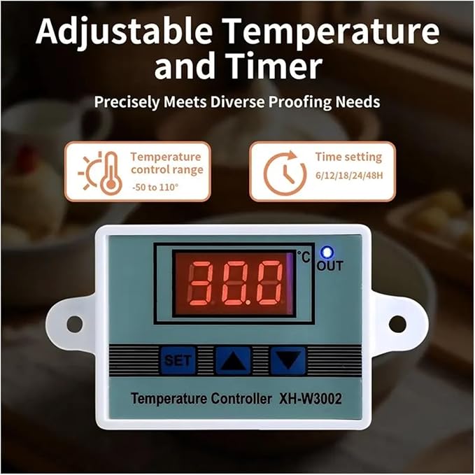Sourdough Heating Mat Bread Dough Proofer | Foldable Visible, Temp Control, US Plug for Baking