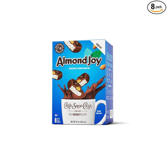 Candy Shop Cocoa ALMOND JOY Iced Cocoa Mix, 1.25oz, 8 Pack | Almond Joy cocoa mix with rich chocolate, coconut and almond flavor; just add water for smooth, creamy hot or iced drinks