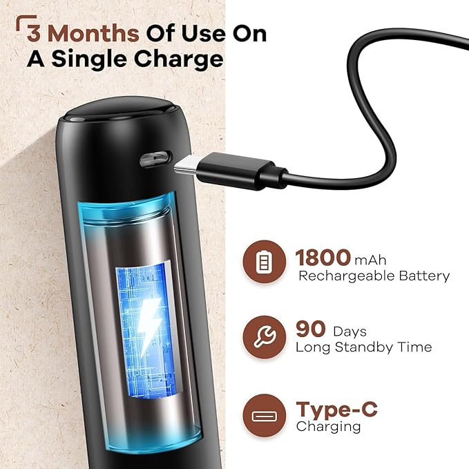 Rechargeable Milk Frother Handheld, Portable Hand Mixer Frother Wand Drink Mixer for Coffee, Latte, Matcha, Cappuccino, Frappe with cover kitchen gifts (Matte Black)
