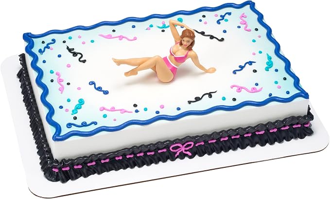 DecoSet® Foxy Fran Cake Decoration Kit, 1 Piece Cake Topper For Bachelor Party, Reusable Celebration Display