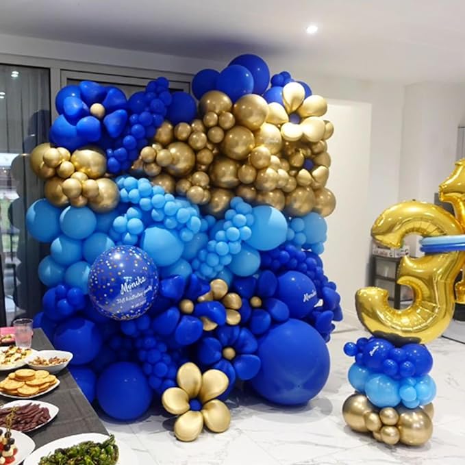 120pcs Royal Blue Balloon Arch Kit, 18 12 10 5 inch Royal Blue Latex Balloons Different Sizes Balloon Garland for Graduation Wedding Baseball Birthday Party Decorations