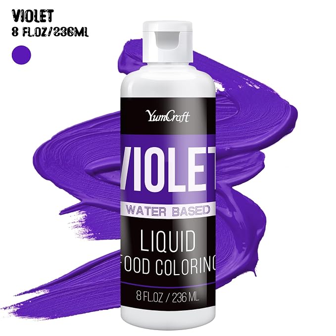 Food Coloring Liquid - Vibrant Color Food Coloring for Cake Decorating, Baking, Easter Egg, Icing - Tasteless Food Color Dye for Fondant, Cooking, Airbrush (Violet, 8 Fl.oz)