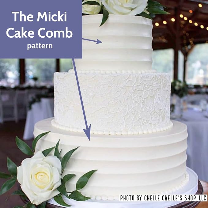 CAKESAFE Essential Cake Decorating Acrylic Disk Kit - 3 Sets - Round 6.25", 8.25", 10.25" Disk Sets (2 disks per size), 2-8" Icing Scrapers with 1 Scraper Edge and 3 Cake Comb Patterns