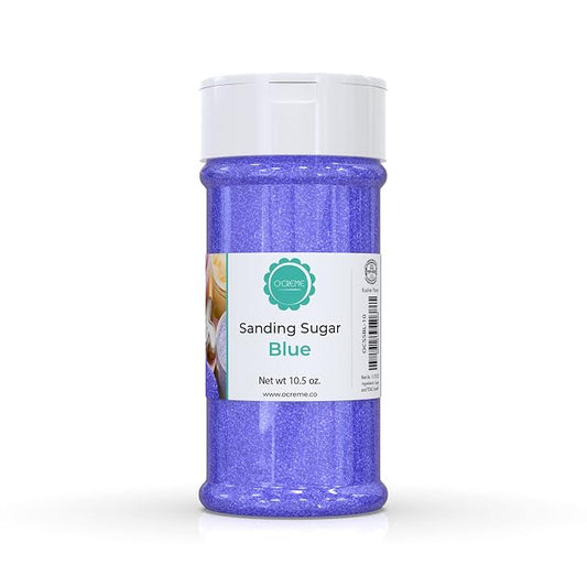 O’Creme Sanding Sugar for Cookie Decorating – Eye-Catching Blue Sugar Crystals for Unique Cake Toppings – Extra Sugar for Cake Toppings, Cupcakes and Cookies – Ideal Decoration Solution - 10.5 Ounce, Blue