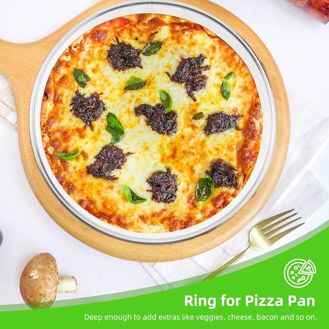 DOITOOL 7 Inch Cookie Cutter Round Cake Ring Stainless Steel Pizza Saucing Ring Large Biscuit Mold Pastry Tool for Baking Doughnut Cutting Mousse Dessert Making