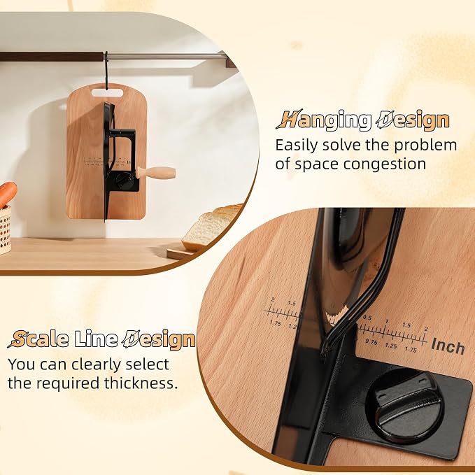 Manual Bread Slicer for Homemade Bread, Sourdough Bread Slicer with 20 Bags and Acrylic Cover, Adjustable Thickness Bread Cutter, Bread Knife with Scale Lines for Sandwiches, Toast, Bagel, Baguette