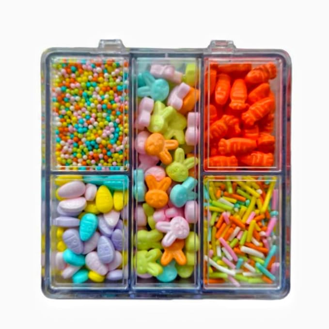 HeDeon&Rles Easter Candy Sprinkles for Baking Decoration 90g/3.17oz Edible Carrot/Easter Egg/Rabbit Mix Sprinkles Caketopper Festival Supplies Cupcake Ice Cream Pastry Muffin Decoration