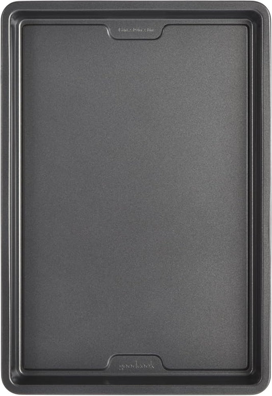 GoodCook PRO Medium Baking Sheet Pan Nonstick Warp & Scratch-Resistant Dishwasher-Safe Carbon Steel Construction for Even Baking Oven Safe to 480°F, 10 x 15-Inch, Gray
