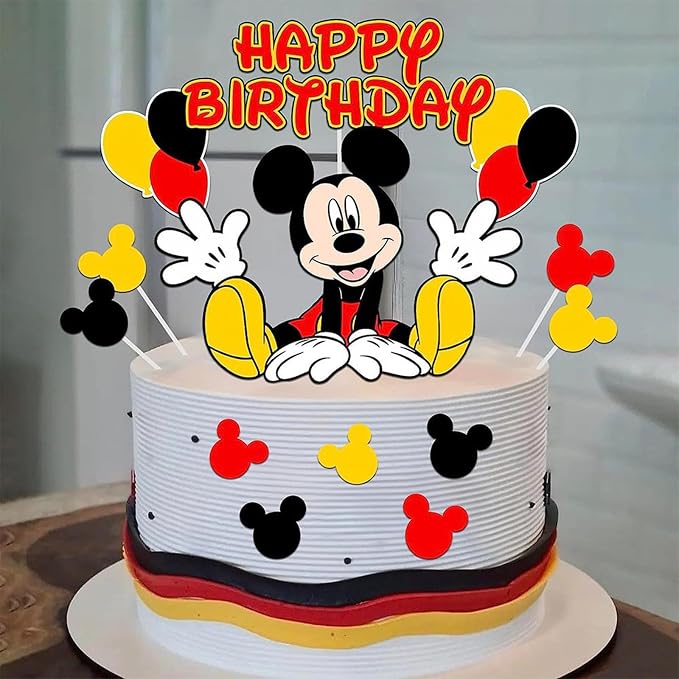 Birthday Cake Toppers, Cute Mouse Cake Decorations, Cartoon Themed Cupcake Topper, Birthday Party Supplies