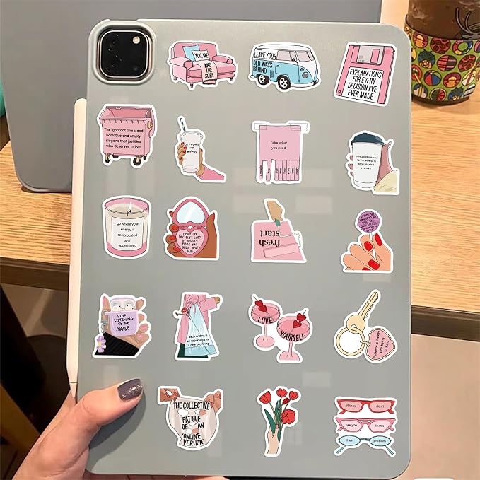 Self Love Stickers for Teens Adults Women, Icicrim 50PCS Love Yourself Stickers for Water Bottles Laptop Luggage Phone Vinyl Waterproof Cute Stickers for Girls
