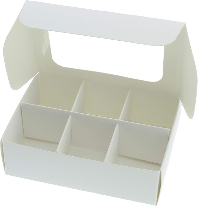 Treat Boxes - 20 ct 5 x 3.5 x 1.57 in Bakery Boxes with Windows and Dividers for Candy, Cookies, Cupcakes, or Bakery Desserts - Chocolate, Treats, and Baked Goods Packaging for Gifting
