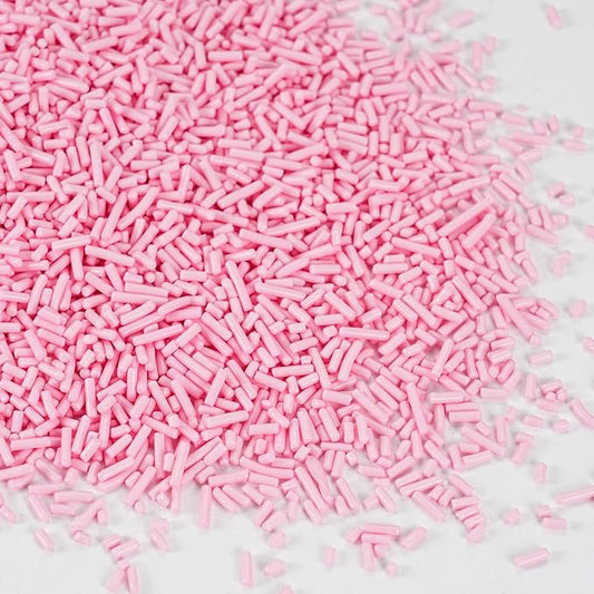 Dye Free Pink Jimmies Sprinkles 4.2 oz - Natural Pink Sprinkles for Cake Decorating, Cupcake Topper, Cookie & Ice Cream Baking Supplies - No Artificial Colors - Pink Jimmies for Birthdays Baby Shower