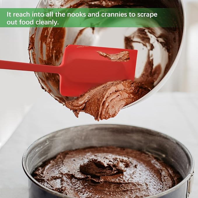 Large Silicone Spatula Wide Edge Rubber Spatula Scraper for Baking, Heat Resistant 600 ℉ Kitchen Big Spatulas for Baking Cooking, Mixing.