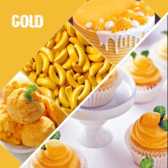Food Coloring Liquid - Vibrant Color Food Coloring for Cake Decorating, Baking, Easter Egg, Icing - Tasteless Food Color Dye for Fondant, Cooking, Airbrush (Gold, 8 Fl.oz)