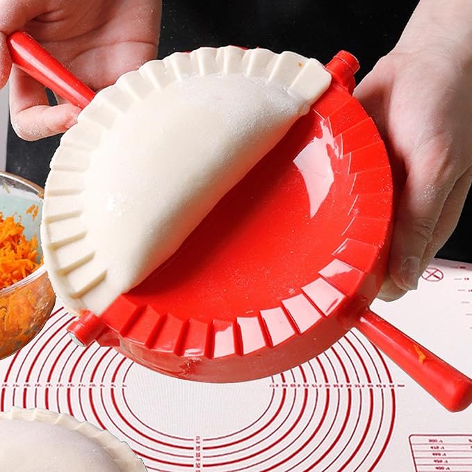 Dumpling Maker, Empanada Maker Press Set 2 Sizes (6"+3.74") with Large Non Stick Pastry Mat and Dough Cut for Dumplings, Potstickers, Empanadas, Jamaican Beef Patties