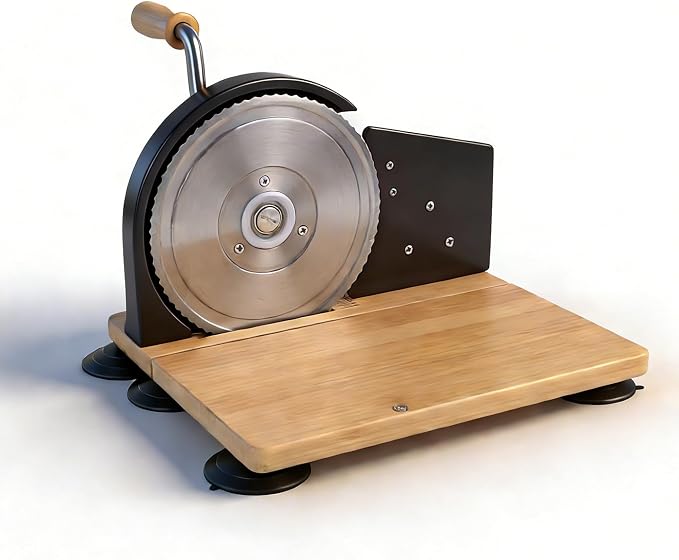 Manual Bread Slicer for Sourdough Bread, Adjustable Thickness Foldable Bread Cutter with Hand Crank, Stainless Steel Blade, Black