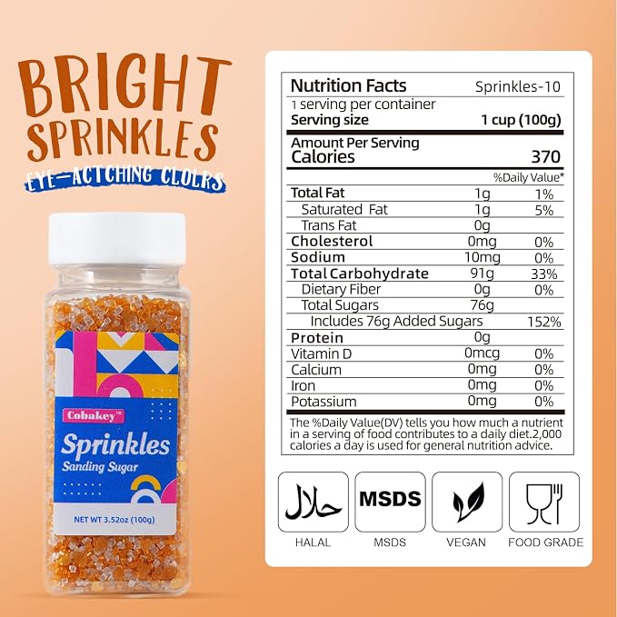 Sanding Sugar Edible Gold Hearts Glitter Mix, Gold and White Sugar Sprinkles for Cake Decorating, Edible Sparkling Sugar Crystals for Baking Cupcake Toppers Cookie Decorations for Wedding Party Celebrations 3.5oz