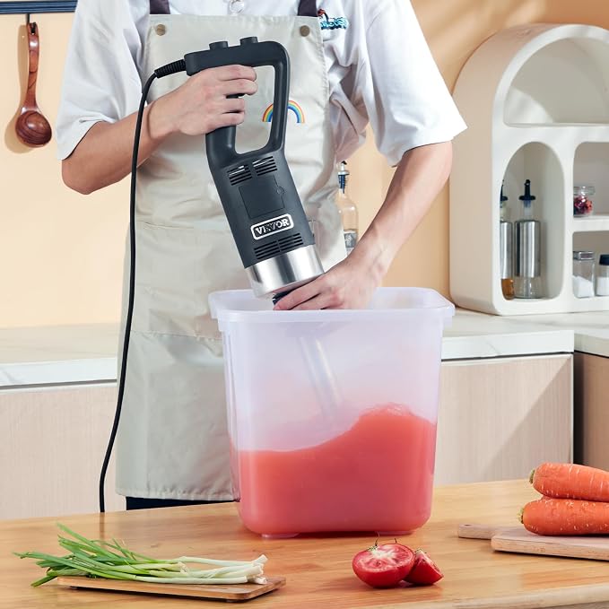 Vevor Commercial Immersion Blender, 750W, 12" Heavy Duty Hand Mixer, Variable Speed, 304 Stainless Steel Blade, Multi-Purpose